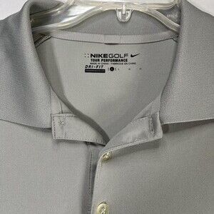 Nike Golf Tour Performance Dri-Fit Polo Shirt Men Gray Size L Embroidered Logo
